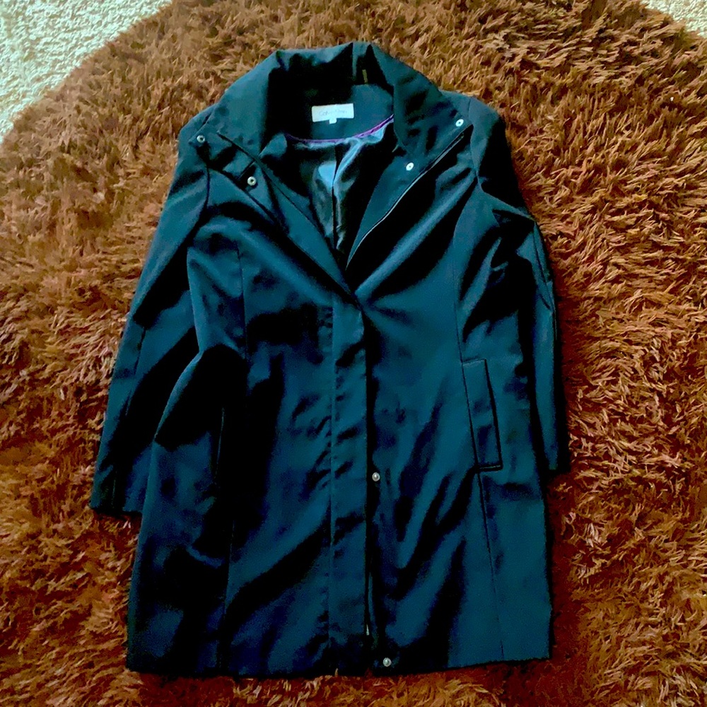 Womens Blk Calvin Klein long jacket Sz XL